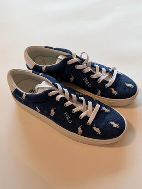 Polo Ralph Lauren Denim Pony Sneakers – Size 8